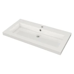 Modulo Badkamermeubel Met Wastafel | 90 Cm Lichtbruin Eiken Vlak Front Mineraalmarmer 2 Lades Onder Elkaar -Badkamer Verkoop modulo badkamermeubel met wastafel 90 cm lichtbruin eiken vlak front mineraalmarmer 2 lades onder elkaar bmw17 02197 2