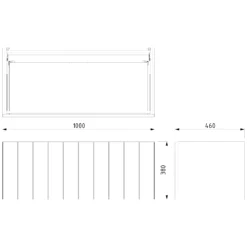 Modulo Plato Badkamermeubel Voor Waskom | 100 Cm Mat Zwart Lamel Front Hoogglans Zwart Blad 1 Lade -Badkamer Verkoop modulo plato badkamermeubel voor waskom 100 cm mat zwart lamel front hoogglans zwart blad 1 lade bmk11 00220 6