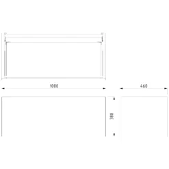Modulo Plato Badkamermeubel Voor Waskom | 100 Cm Mat Zwart Vlak Front Mat Wit Blad 1 Lade -Badkamer Verkoop modulo plato badkamermeubel voor waskom 100 cm mat zwart vlak front mat wit blad 1 lade bmk11 00213 5