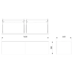 Modulo Plato Badkamermeubel Voor Waskom | 140 Cm Middenbruin Eiken Vlak Front Middenbruin Eiken Blad 2 Lades Naast Elkaar -Badkamer Verkoop modulo plato badkamermeubel voor waskom 140 cm middenbruin eiken vlak front middenbruin eiken blad 2 lades naast elkaar bmk12 00047 6
