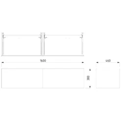 Modulo Plato Badkamermeubel Voor Waskom | 160 Cm Lichtbruin Eiken Greeploos Front Lichtbruin Eiken Blad 2 Lades Naast Elkaar -Badkamer Verkoop modulo plato badkamermeubel voor waskom 160 cm lichtbruin eiken greeploos front lichtbruin eiken blad 2 lades naast elkaar bmk12 01373 4