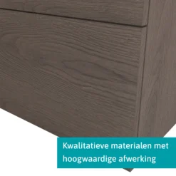 Modulo Plato Badkamermeubel Voor Waskom | 60 Cm Donkerbruin Eiken Vlak Front Middengrijs Blad 1 Lade -Badkamer Verkoop modulo plato badkamermeubel voor waskom 60 cm donkerbruin eiken vlak front middengrijs blad 1 lade bmk11 01483 3