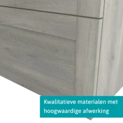 Modulo Plato Badkamermeubel Voor Waskom | 60 Cm Grijs Eiken Kader Front Donkergrijs Blad 1 Lade -Badkamer Verkoop modulo plato badkamermeubel voor waskom 60 cm grijs eiken kader front donkergrijs blad 1 lade bmk11 01594 3