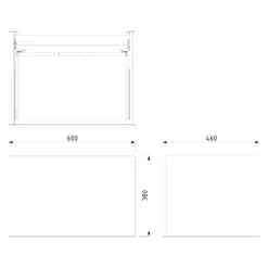 Modulo Plato Badkamermeubel Voor Waskom | 60 Cm Hoogglans Zwart Greeploos Front Mat Wit Blad 1 Lade -Badkamer Verkoop modulo plato badkamermeubel voor waskom 60 cm hoogglans zwart greeploos front mat wit blad 1 lade bmk11 00920 5
