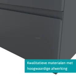 Modulo Slim Badkamermeubel Met Wastafel | 100 Cm Donkergrijs Greeploos Front Mineraalmarmer 2 Lades Onder Elkaar -Badkamer Verkoop modulo slim badkamermeubel met wastafel 100 cm donkergrijs greeploos front mineraalmarmer 2 lades onder elkaar bmw37 00313 3