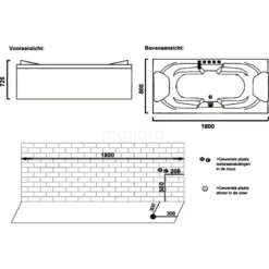 Nordic Compleet Bad |180x80cm 2 Persoons Thermostaatkraan -Badkamer Verkoop nordic compleet bad 180x80cm 2 persoons thermostaatkraan w019 181am 6