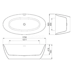 Olivento Vrijstaand Bad | 170x82cm Acryl Glans Wit -Badkamer Verkoop olivento vrijstaand bad 170x82cm acryl glans wit vsa67 7