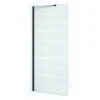 Pearl Inloopdouche | 100 Cm Mat Zwart Helder Met Matte Strepen Vaste Wand