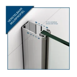 Pearl Inloopdouche | 120x100 Cm Chroom Helder Met Matte Strepen 2 Vaste Wanden -Badkamer Verkoop pearl inloopdouche 120x100 cm chroom helder met matte strepen 2 vaste wanden ipb1210706c 3