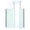 Pearl Inloopdouche | 120x100 Cm Mat Zwart Matglas 2 Vaste Wanden