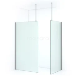 Pearl Inloopdouche | 120x90 Cm Chroom Matglas 2 Vaste Wanden