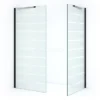 Pearl Inloopdouche | 90x90 Cm Mat Zwart Helder Met Matte Strepen 2 Vaste Wanden