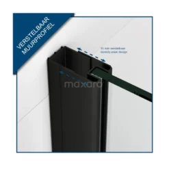 Pearl Inloopdouche | 90x90 Cm Mat Zwart Matglas 2 Vaste Wanden -Badkamer Verkoop pearl inloopdouche 90x90 cm mat zwart matglas 2 vaste wanden ipb0909707m 3