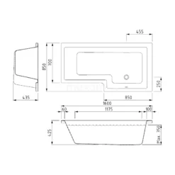 Pianosa Hoekbad | 160x85cm Acryl Glans Wit Rechts Met Panelen -Badkamer Verkoop pianosa hoekbad 160x85cm acryl glans wit rechts met panelen xz05 1670rg p 3