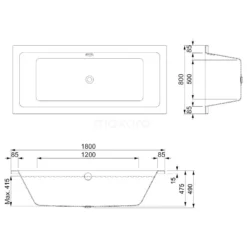 Ponza Ligbad | 180x80cm Acryl Glans Wit Slim Edge Design, Extra Diep -Badkamer Verkoop ponza ligbad 180x80cm acryl glans wit slim edge design extra diep xz01 1880xlsg 3