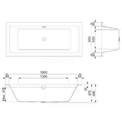 Ponza Ligbad | 190x90cm Acryl Glans Wit, Extra Diep -Badkamer Verkoop ponza ligbad 190x90cm acryl glans wit extra diep xz01 1990xlg 4