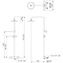 Radius Regendouche Opbouw | Chroom 25 Cm Regendouche Thermostatisch -Badkamer Verkoop radius regendouche opbouw chroom 25 cm regendouche thermostatisch boc55 00020 8