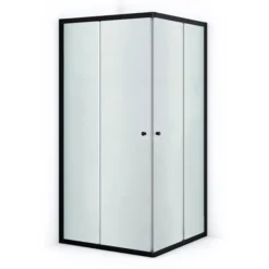 Ruby Allure Douchecabine | 100x100 Cm Mat Zwart Matglas Schuifdeur Vierkant