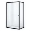 Ruby Allure Douchecabine | 130x100 Cm Mat Zwart Helder Glas Schuifdeur Rechthoek