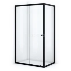 Ruby Allure Douchecabine | 130x100 Cm Mat Zwart Helder Glas Schuifdeur Rechthoek