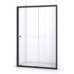 Ruby Allure Douchedeur | 130 Cm Mat Zwart Helder Glas Schuifdeur