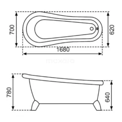Salsola Vrijstaand Bad Op Pootjes | 168x70cm Acryl Glans Wit -Badkamer Verkoop salsola vrijstaand bad op pootjes 168x70cm acryl glans wit vsa02 3