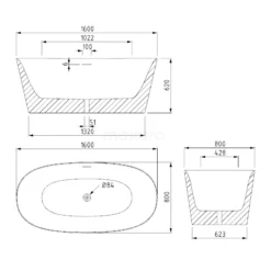 Santerno Vrijstaand Bad | 160x80cm Acryl Glans Wit -Badkamer Verkoop santerno vrijstaand bad 160x80cm acryl glans wit vsa68n 7