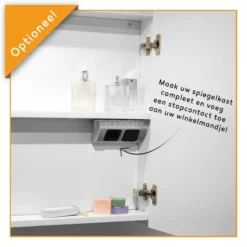 Spiegelkast Lato 80x62cm Hoogglans Wit 2 Deuren -Badkamer Verkoop spiegelkast lato 80x62cm hoogglans wit 2 deuren k01 0800 40400 2