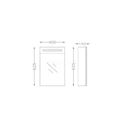 Spiegelkast Met Verlichting Filo 40x62,5cm Hoogglans Wit -Badkamer Verkoop spiegelkast met verlichting filo 40x625cm hoogglans wit k31 0400 40412 4