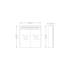 Spiegelkast Met Verlichting Filo 60x62,5cm Hoogglans Wit -Badkamer Verkoop spiegelkast met verlichting filo 60x625cm hoogglans wit k31 0600 40410 4