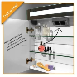 Spiegelkast Met Verlichting Filo 80x62,5cm Hoogglans Wit -Badkamer Verkoop spiegelkast met verlichting filo 80x625cm hoogglans wit k31 0800 40410 2