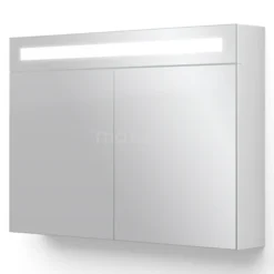 Spiegelkast Met Verlichting Filo 90x62,5cm Hoogglans Wit