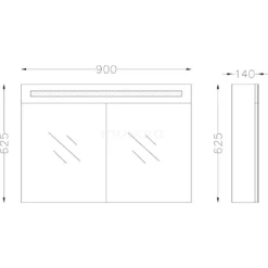 Spiegelkast Met Verlichting Filo 90x62,5cm Hoogglans Wit -Badkamer Verkoop spiegelkast met verlichting filo 90x625cm hoogglans wit k31 0900 40410 4