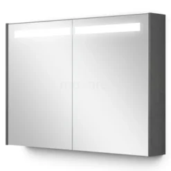 Spiegelkast Met Verlichting Modulo 100x70cm Donkergrijs Beton