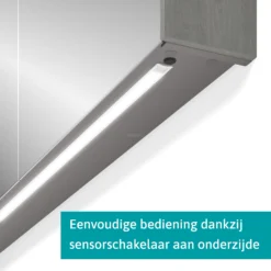 Spiegelkast Met Verlichting Modulo 100x70cm Grijs Eiken -Badkamer Verkoop spiegelkast met verlichting modulo 100x70cm grijs eiken k99 1000 59008 39 3