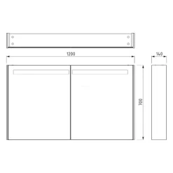 Spiegelkast Met Verlichting Modulo 120x70cm Hoogglans Zwart -Badkamer Verkoop spiegelkast met verlichting modulo 120x70cm hoogglans zwart k99 1200 59008 11 4