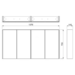 Spiegelkast Met Verlichting Modulo 140x70cm Lichtgrijs Beton -Badkamer Verkoop spiegelkast met verlichting modulo 140x70cm lichtgrijs beton k99 1400 59009 50 4