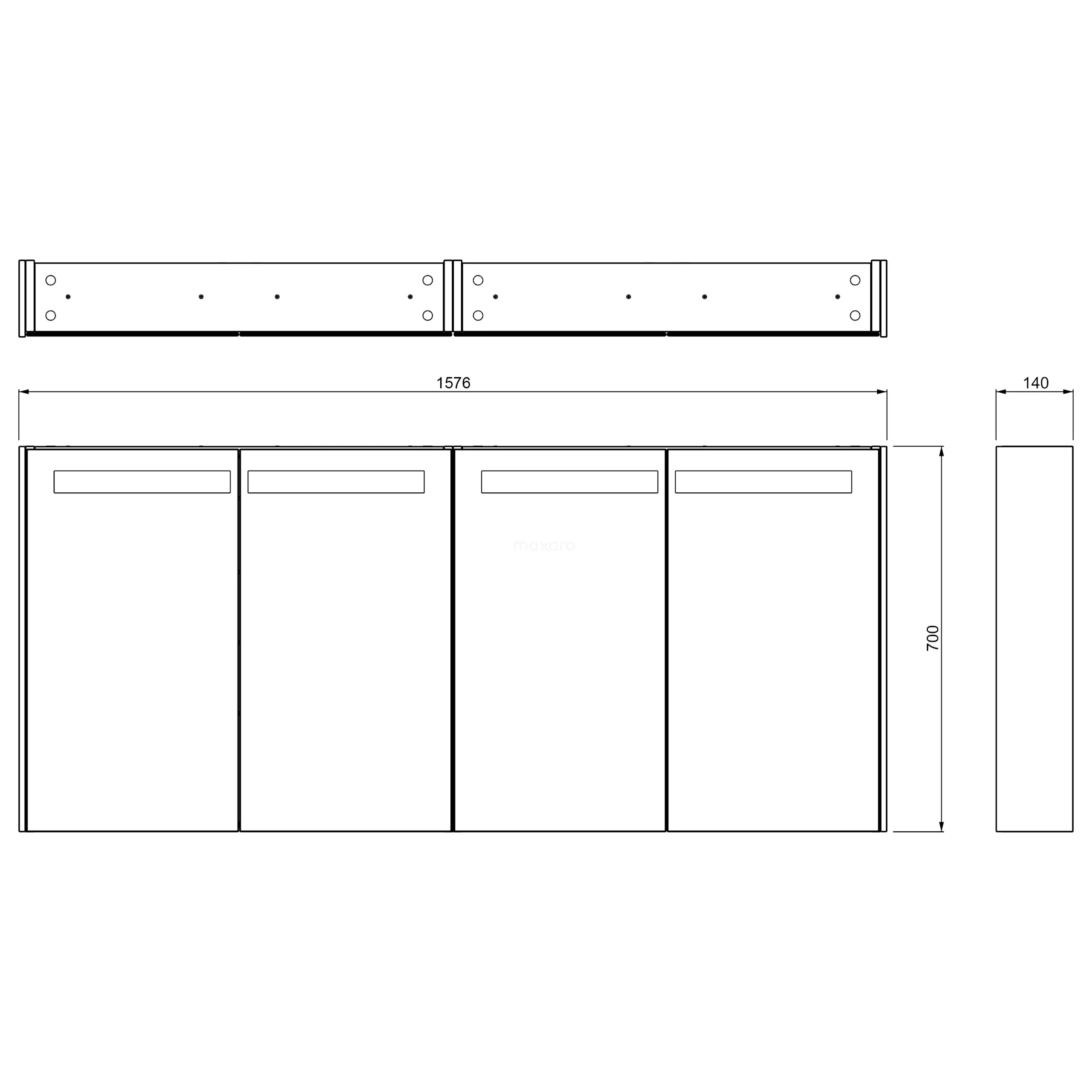 Spiegelkast Met Verlichting Modulo 160x70cm Donkergrijs 5 Spiegelkast Met Verlichting Modulo 160x70cm Donkergrijs - Afbeelding 5