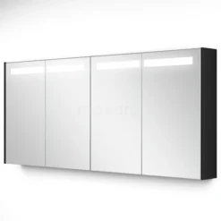 Spiegelkast Met Verlichting Modulo 160x70cm Hoogglans Zwart