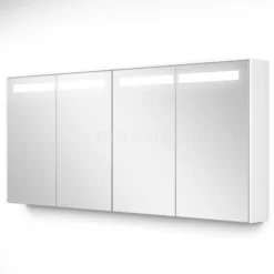 Spiegelkast Met Verlichting Modulo 160x70cm Mat Wit