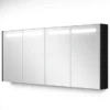 Spiegelkast Met Verlichting Modulo 160x70cm Mat Zwart