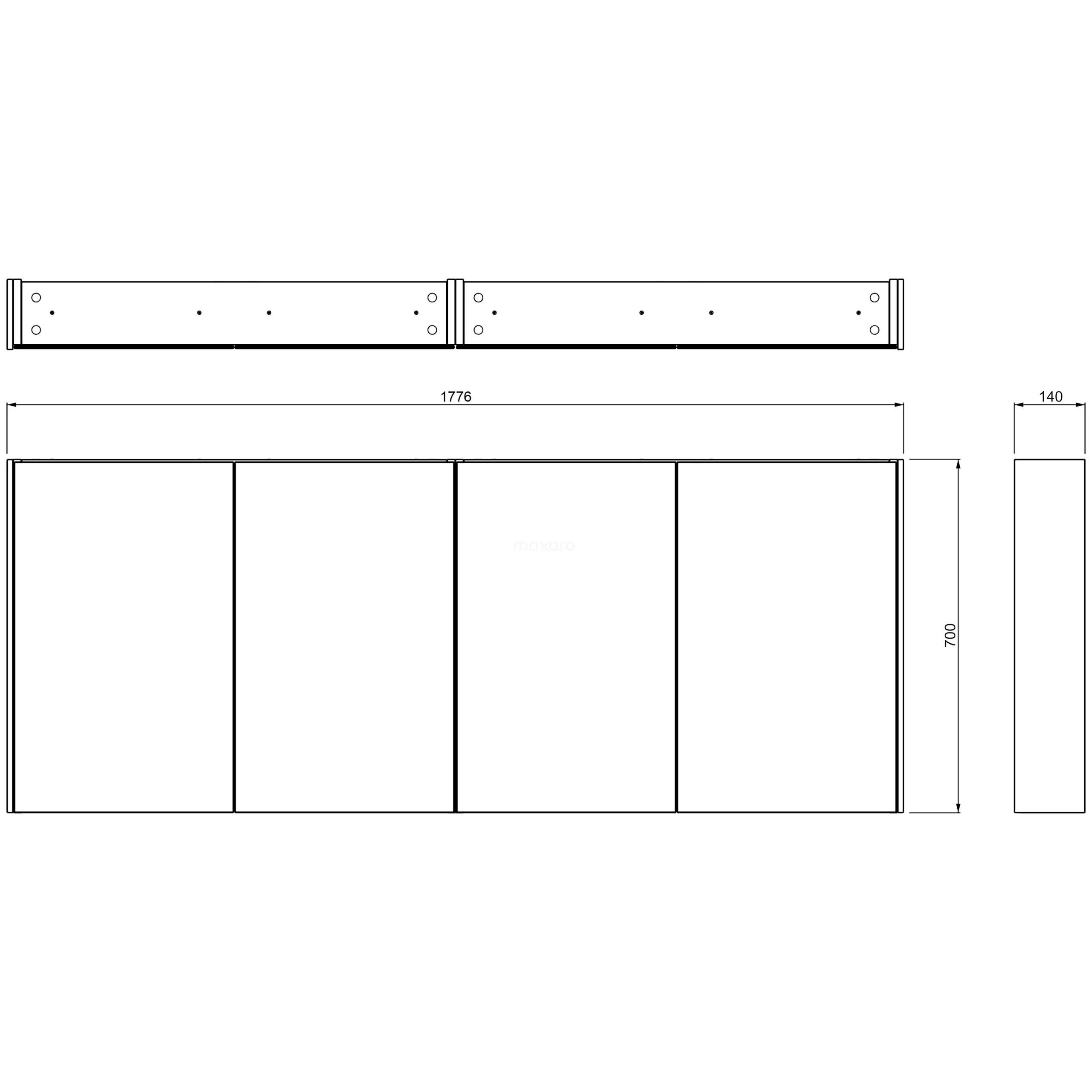 Spiegelkast Met Verlichting Modulo 180x70cm Grijs Eiken 5 Spiegelkast Met Verlichting Modulo 180x70cm Grijs Eiken - Afbeelding 5