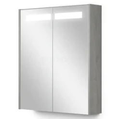 Spiegelkast Met Verlichting Modulo 60x70cm Grijs Eiken
