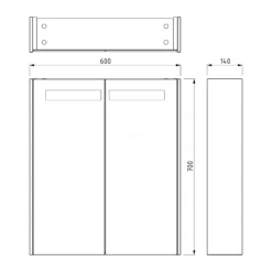 Spiegelkast Met Verlichting Modulo 60x70cm Grijs Eiken -Badkamer Verkoop spiegelkast met verlichting modulo 60x70cm grijs eiken k99 0600 59008 39 4