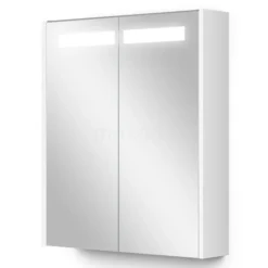 Spiegelkast Met Verlichting Modulo 60x70cm Hoogglans Wit
