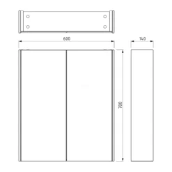 Spiegelkast Met Verlichting Modulo 60x70cm Hoogglans Zwart -Badkamer Verkoop spiegelkast met verlichting modulo 60x70cm hoogglans zwart k99 0600 59009 11 5
