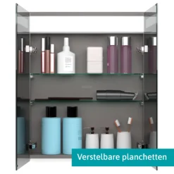 Spiegelkast Met Verlichting Modulo 60x70cm Lichtbruin Eiken -Badkamer Verkoop spiegelkast met verlichting modulo 60x70cm lichtbruin eiken k99 0600 59008 34 2