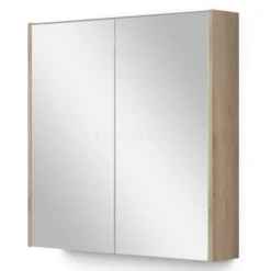 Spiegelkast Met Verlichting Modulo 70x70cm Lichtbruin Eiken