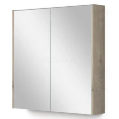 Spiegelkast Met Verlichting Modulo 70x70cm Lichtgrijs Eiken