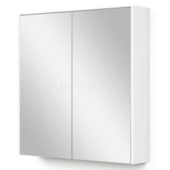 Spiegelkast Met Verlichting Modulo 70x70cm Mat Wit